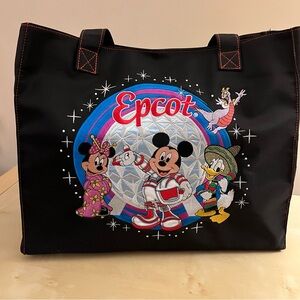 Disney Black Tote  Epcot Characters